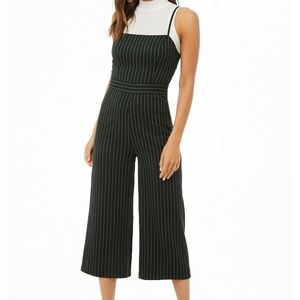 Forever 21 Green Striped Jumpsuit S